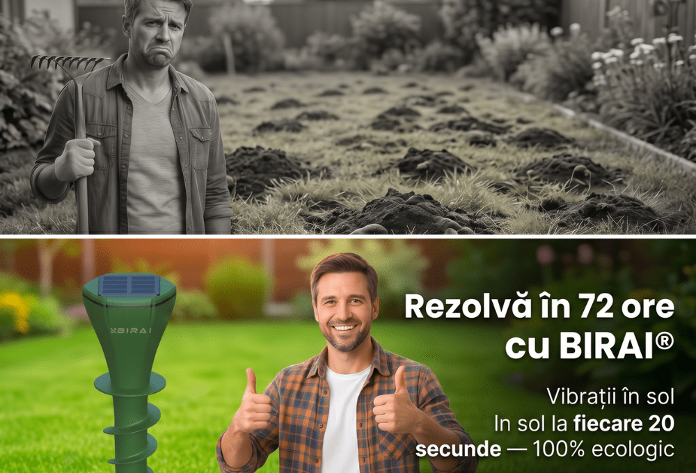 Aparat anti cartite solar BIRAI pentru protectia gazonului si gradinii